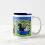 Funny Pool Party Labradors mugs