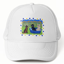 Funny Pool Party Labradors Hat