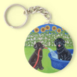Funny Pool Party Labradors keychains