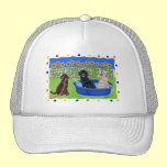 Funny Pool Party Labradors hats