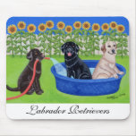 Funny Pool Party Labradors mousepads