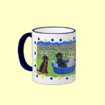 Funny Pool Party Labradors mugs