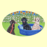 Funny Pool Party Labradors stickers