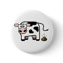 Funny Pooping Cow Button