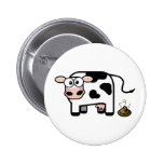 Funny Pooping Cow Button buttons
