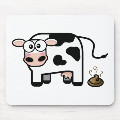 funny background. Funny Pooping Cow Mousepad by