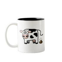 Funny Pooping Cow Mug by LisaMarieDesign Funny Pooping Cow Mug