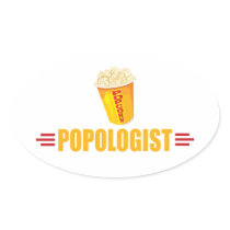 Funny Popcorn Oval Sticker