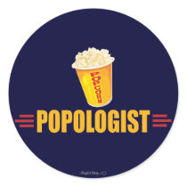 Funny Popcorn Round Sticker