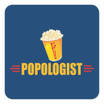 Funny Popcorn Square Stickers