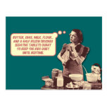 Funny Postcard - Retro Housewife Sleepytime Cake