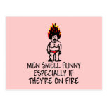 Funny postcards for women-men smell funny design
