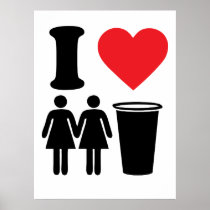 Funny Poster I Love Two Girls One Cup