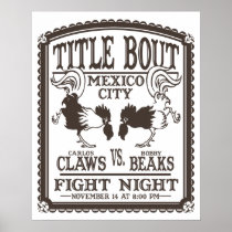 Funny Poster Mexican Cock Fight