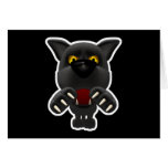 funny pouncing black panther card