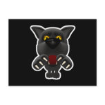 funny pouncing black panther post cards