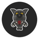 funny pouncing black panther sticker