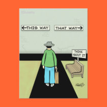 Funny Procrastination Cartoon postcards