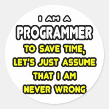 Funny Programmer T-Shirts and Gifts Sticker