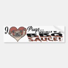 Funny Pug BBQ Bumper Stickers