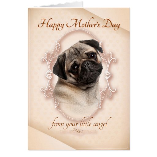 Funny Pug Mother s Day Card Zazzle
