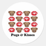 Funny Pug Round Stickers