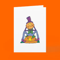 funny pumpkin man scarecrow cards