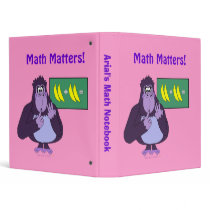 Funny Purple Counting Gorilla Cartoon Math Binder