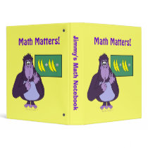 Funny Purple Counting Gorilla Cartoon Math Binder