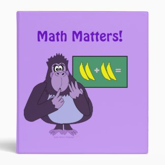 Funny Purple Counting Gorilla Cartoon Math Binder