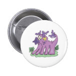 funny purple monster pinback button