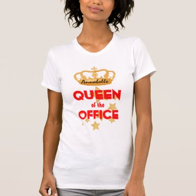 Funny QUEEN of the Office Red Crown and Stars V03 Tees