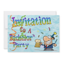 Funny Rainbow Text Bachelor Party Personalized Invitation