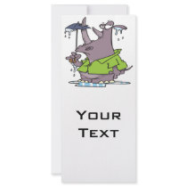 funny rainy day rhino cartoon customized rack card