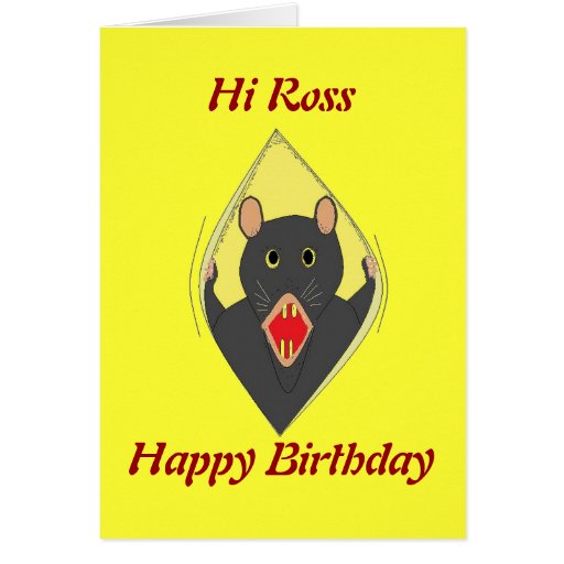 Funny Rat Birthday Card Add Name Zazzle