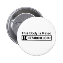 Funny Rated R Pinback Button