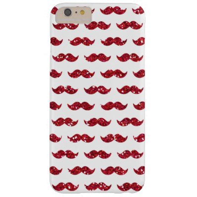 Funny Red Glitter Mustache Pattern Printed Barely There iPhone 6 Plus Case