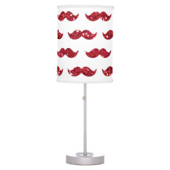 Funny Red Glitter Mustache Pattern Printed Lamps