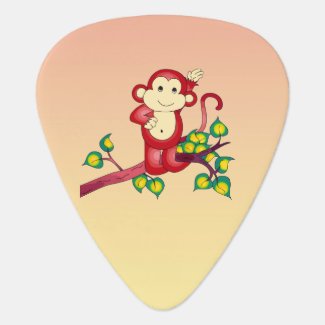 Funny Red Monkey Animal Guitar Pick