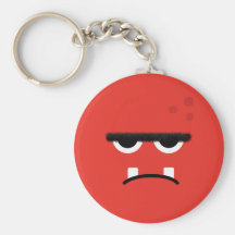 Funny Red Monster Face Keychain