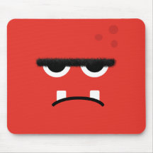 Funny Red Monster Face Mousepads