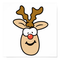 Funny Red Nose Reindeer Head posters by doonidesigns Funny Red Nose Reindeer Head posters
