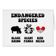 Funny redhead greeting cards