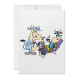 funny relaxing pampered cow cartoon invite