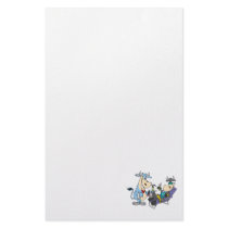 funny relaxing pampered cow cartoon stationery