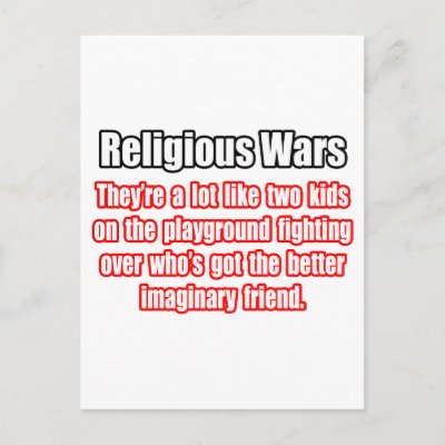 Funny Religious Wars Quote Postcards