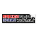 Funny Republican Vote Tuesday Sticker bumpersticker