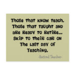 Funny Retired Teacher Gifts postcards