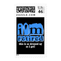 Funny retirement postage stamps