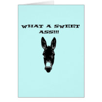Funny Retro Donkey SweetAss Greeting Card